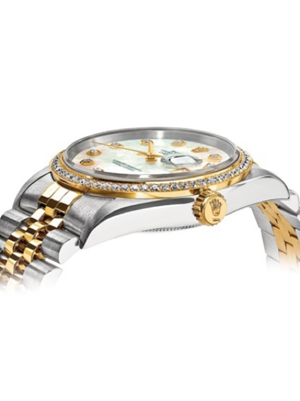 Pre-owned Rolex Datejust 36mm – 18k Gold & Steel Mother of Pearl Men’s Watch - Picture 2 of 8
